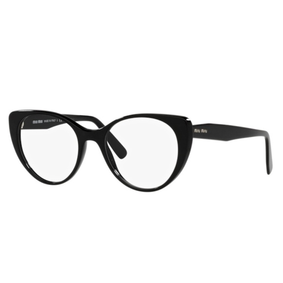 New! Miu Miu Black Cat-Eye Eyeglasses MU06TV 1AB1O1, Authentic - Picture 3 of 6